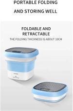 ⁦غسالة صغيرة محمولة قابلة للطي بحوض غسيل للملابس شكل جردل دوار صغير وعملي، تحميل علوي، متعدد الألوان⁩ - الصورة ⁦3⁩