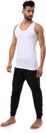 ⁦فانلة داخلية سادة برقبة دائرية بدون اكمام للرجال, أبيض, 4XL، من قطونيل⁩ - الصورة ⁦6⁩