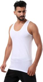 ⁦فانلة داخلية سادة برقبة دائرية بدون اكمام للرجال, أبيض, 4XL، من قطونيل⁩ - الصورة ⁦2⁩