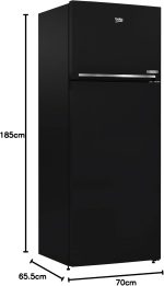 ⁦ثلاجة بخاصية إذابة الثلج (نو فروست) ببابين من الفولاذ المقاوم للصدأ من بيكو، موديل rdne448m20b، سعة 408 لتر، لون أسود⁩ - الصورة ⁦5⁩