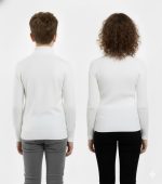 ⁦بلوفر فاخر برقبة نصف وعالية للاطفال من وايت ايجل - سويتر من مزيج من القطن والصوف فائق النعومة للاولاد والبنات⁩ - الصورة ⁦6⁩