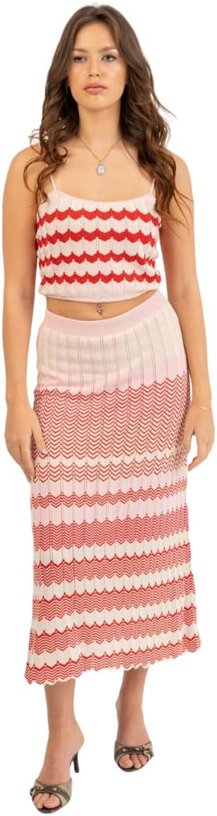 51yOW8ea3-L._AC_SL1280_.jpg جيبة مخططة منسوجة للنساء من ايه اس تي كيه، (قطعة واحدة)