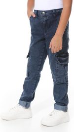 ⁦بنطلون جينز فضفاض بأزرار للإغلاق للأولاد من اندورا⁩ - الصورة ⁦2⁩