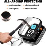 ⁦جراب بتصميم رفيع يوفر حماية كاملة مع شاشة حماية مدمجة من دلع موبايلك، جراب ناعم ومقاوم للصدمات من بولي يوريثين مقاوم للحرارة، متوافق مع ساعة شاومي ريدمي ووتش 3 لايت/ريدمي ووتش 3 اكتيف، أسود⁩ - الصورة ⁦5⁩