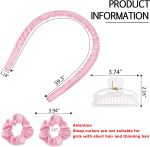 ⁦شريط راس لتمويج الشعر بدون حرارة من كورتد، بكرات شريط حريري بدون حرارة لتجعيد الشعر اثناء النوم طوال الليل، مجموعة تصفيف الشعر مع مشابك شعر وربطة شعر،⁩ - الصورة ⁦3⁩
