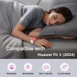 ⁦Huawei Watch Fit 3 Silicone Bracelet, Breathable Soft Sport Replacement Band for Women/Men, Adjustable Waterproof Strap for Smartwatch Fit3⁩ - الصورة ⁦2⁩