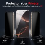 ⁦شاشة حماية للخصوصية مضادة للتجسس بإطار أسود لموبايل آبل آيفون (16 برو ماكس)⁩ - الصورة ⁦2⁩