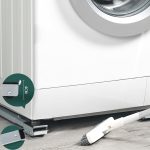 ⁦حامل قاعدة متحرك مانع للانزلاق مع قفل بطول قابل للتعديل متعدد الوظائف للمجفف والغسالة والثلاجة والخزانة والاريكة وما الي ذلك من دايوان، معدن، فضي⁩ - الصورة ⁦5⁩