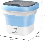 ⁦غسالة صغيرة محمولة قابلة للطي بحوض غسيل للملابس شكل جردل دوار صغير وعملي، تحميل علوي، متعدد الألوان⁩ - الصورة ⁦8⁩