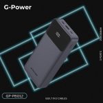 ⁦باور بانك GP-PB012 بشاشة LED 20000 مللي امبير في الساعة من جي باور - 3 منافذ (USB، مايكرو ونوع سي) - 2 كابل مدمجين - شحن سريع 22.5 وات - اسود⁩ - الصورة ⁦7⁩