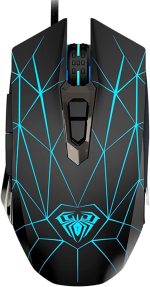 ماوس ألعاب S50 بـ7 أزرار 4800 نقطة لكل بوصة بتقنية بصرية وإضاءة خلفية ليد بسلك بمنفذ USB من اولا