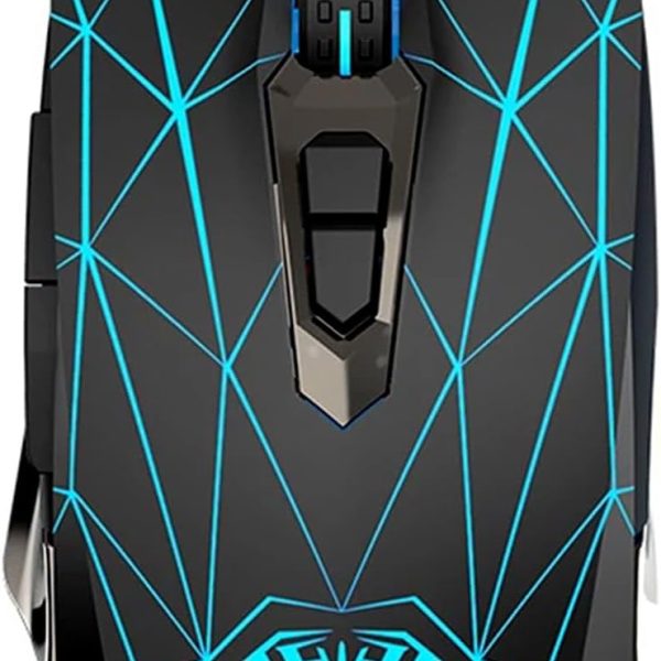 ماوس ألعاب S50 بـ7 أزرار 4800 نقطة لكل بوصة بتقنية بصرية وإضاءة خلفية ليد بسلك بمنفذ USB من اولا