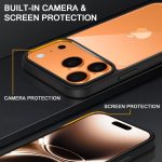 ⁦Dl3 Mobilak Case For iPhone 17 Pro Max 6.9 Inch, Crystal Clear Case [Not Yellowing] [Military Grade Drop Protection] Shockproof Protective Transparent Protective Slim Cover - Black⁩ - الصورة ⁦3⁩