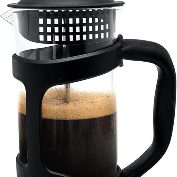 ماكينة تحضير القهوة الفرنسية من نيرثوس، FIH 319، زجاج البوروسيليكات ستانلس ستيل بلاستيك، أسود