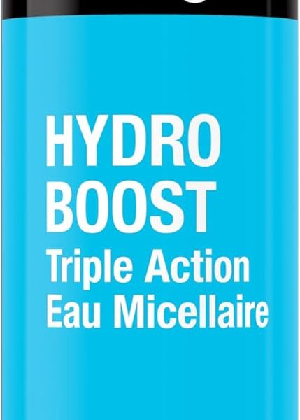 ماء ميسيلار هايدرو بوست ثلاثي المفعول، غسول للوجه غني بحمض الهيالورونيك، مزيل مكياج لإزالة الشوائب وتعزيز الترطيب من نيوتروجينا (زجاجة 400 مل)