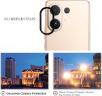 ⁦واقي عدسة الكاميرا لموبايل فيفو V60 من جرابيست، مصنوع من الزجاج المقوى بدرجة صلابة 9 وخليط معدني من الالومنيوم رفيع للغاية، غطاء مناسب لفيفو v60 شبكة الجيل الخامس 5G (اسود)⁩ - الصورة ⁦3⁩