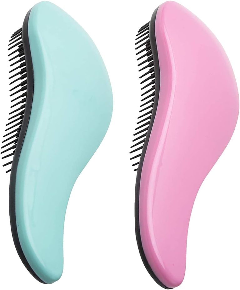 فرشاة فك تشابك الشعر من واينك - مجموعة اقتصادية من قطعتين - فرشاة فك تشابك الشعر الرطب، احترافية بدون الم للنساء والرجال والاطفال (عبوة من قطعتين،متعددة الالوان)