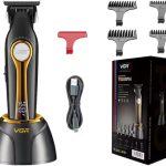 ماكينة حلاقة احترافية v-993 جسم معدني شفرات سراميك متالوجنيك ماتور تربو ذكي BLDC 7500RPM بطارية ليثيوم أيون بقوة 2000MAH وقت تشغيل 180 دقيقة وقت العمل 2.5 ساعة قاعدة شحن