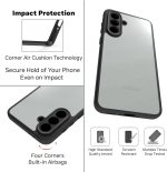 ⁦جراب خلفي صلب مقاوم للصدمات مصنوع من البولي كربونات باطار من البولي يوريثين الحراري الناعم مضاد للاصفرار متوافق مع سامسونج جالاكسي A56 (شفاف)⁩ - الصورة ⁦4⁩