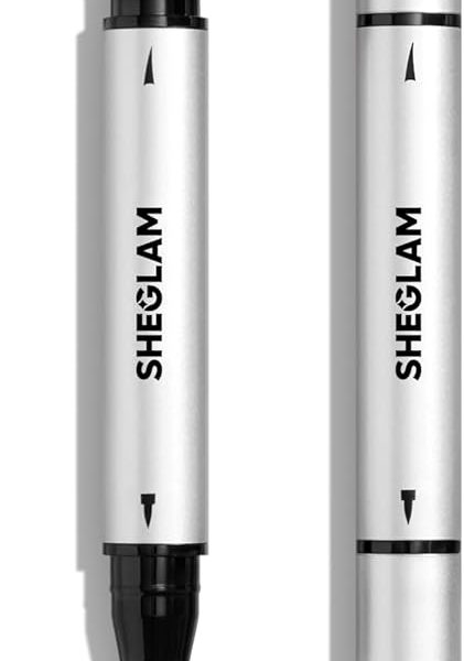 قلم محدد للعين وينج ات لون اسود، مقاوم للماء من شيجلام، معدني