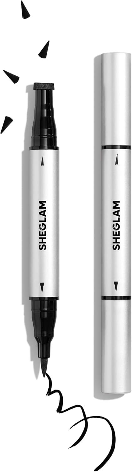 616x8hEMLLL._AC_SL1500_.jpg قلم محدد للعين وينج ات لون اسود، مقاوم للماء من شيجلام، معدني