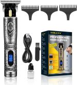 ماكينة حلاقة شعر احترافية دقيقة بتصميم كلاسيكي مع بشفرات من الفولاذ الكربوني بتشغيل سلكي/ لاسلكي سوكاني لون فضي موديل SK-LF-9925