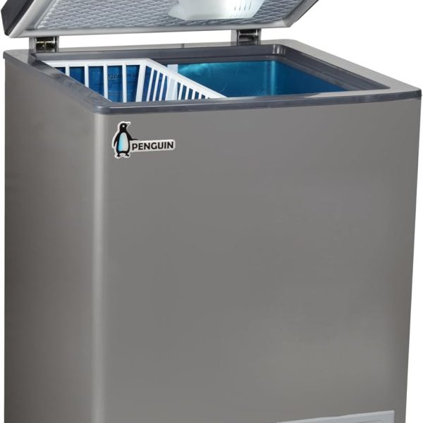 فريزر افقي من الستانلس بسعة داخلية 160 لتر من بينجوين، لون فضي، موديل ES171