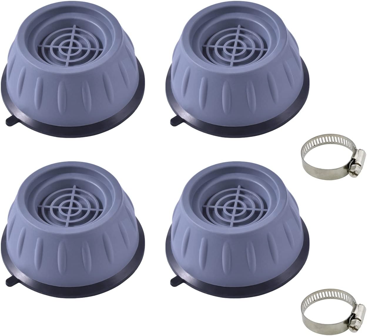 6182eq6QUGL._AC_SL1300_.jpg مجموعة وسادات لقواعد الغسالة، حصائر الغسالة المضادة للاهتزاز، ومثبط قدم مضاد للاهتزاز للغسالات والمجففات، وسادات عالمية مضادة للاهتزاز، عبوة من 4 قطع