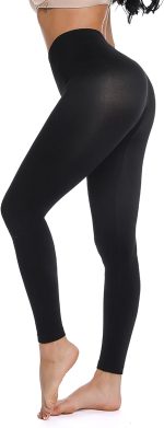 ⁦بنطلون ليجن عالي الخصر للنساء والبنات - مرونة عالية وناعم بألوان ، مثالي للأزياء اليومية واللياقة البدنية - يناسب وزن من 45 الى 100 كيلو من ميزة⁩ - الصورة ⁦5⁩