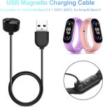 ⁦شاحن ساعة ذكية مغناطيسي بكيبل شحن USB بطول 1 م بديل للساعة الذكية ان اف سي متوافق مع شاومي مي باند 5 6 7 امازفيت باند 5 (أسود)⁩ - الصورة ⁦4⁩