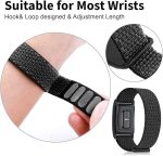 ⁦سوار معصم رياضي من النايلون، متوافق مع ووب 4.0، للجنسين، سوار ساعة بديل ناعم قابل للتعديل وجيد التهوية بشريط فيلكرو لاصق لساعة ووب، اسود⁩ - الصورة ⁦4⁩