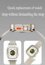 ⁦جراب حماية متين من البولي يوريثين المقاوم للحرارة مضاد للصدمات وخفيف الوزن وممتص للصدمات متوافق مع ساعة آبل الترا/الترا 2 49 ملم، لون أسود 2⁩ - الصورة ⁦6⁩