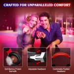 ⁦فيرجن تيك. سماعة رأس للألعاب G2000 بصوت جهوري محيطي مع ميكروفون بخاصية إلغاء الضوضاء، إضاءة ليد، أغطية الأذن ميموري ناعمة لأجهزة بلاي ستيشان 4 و5/ اكس بوكس اللاب توب/ الكمبيوتر/ ماك/ ألعاب نينتندو⁩ - الصورة ⁦4⁩