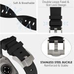 ⁦سوار ساعة ذكية بديل من الفولاذ المقاوم للصدأ بتصميم حلقات صلبة متوافق مع ساعة آبل بمقاسات 45 و44 و42 و41 و40 و38 ملم السلسلة 7 اس اي ومناسب لإصدارات السلسلة 1 و2 و3 و4 و5 و6 للرجال والنساء من كاديز⁩ - الصورة ⁦4⁩