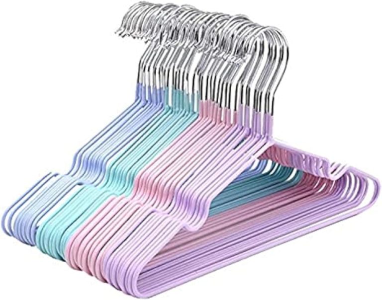 شماعات ملابس من ال ام اتش، 10 قطع، 40 × 20 سم، رف تجفيف معدني غير قابل للانزلاق للبالغين (متعدد الالوان)