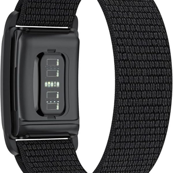 سوار معصم رياضي من النايلون، متوافق مع ووب 4.0، للجنسين، سوار ساعة بديل ناعم قابل للتعديل وجيد التهوية بشريط فيلكرو لاصق لساعة ووب، اسود