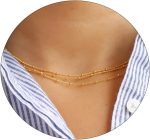 ⁦سلسلة ذهبية انيقة للنساء من فيرومي، سلسلة ثلاثية الطبقات مطلية بطلاء ذهبي 14 قيراط، سلاسل ستالايت ثلاثية بتصميم على شكل مشبك الورق، سلسلة مكونة من وصلات، مجوهرات مناسبة للارتداء اليومي⁩ - الصورة ⁦8⁩