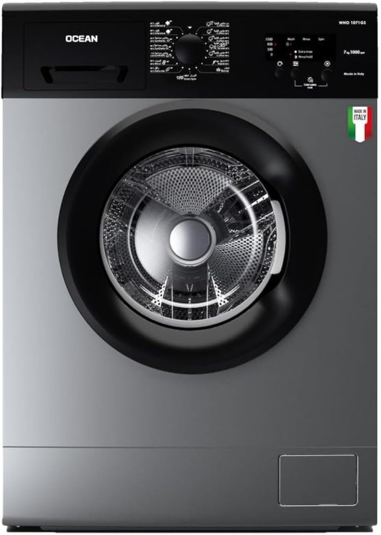 غسالة تحميل أمامي من اوشن، 7 كجم، 1000 لفة، 15 برنامج، بلد المنشأ ايطاليا، فضي، WNO1071GS