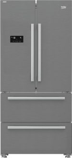 ثلاجة ديجيتال GNE60500X قائمة بذاتها بخاصية إذابة الثلج (نو فروست) و4 أبواب، سعة 605 ل، فضي