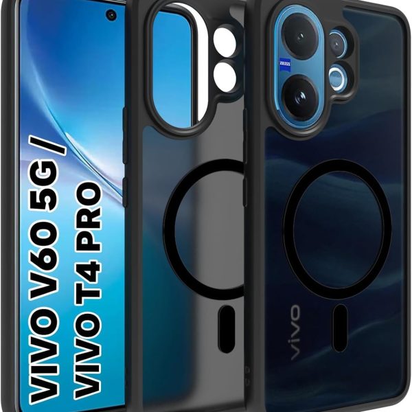 جراب مغناطيسي من جرابست لموبايل فيفو V60، مضاد للاصفرار، حماية من الدرجة العسكرية، غطاء واقي مضاد للصدمات مع حماية كاميرا لـ v60 5G (فيفو V60 5G/ فيفو V60e 5G/ فيفو T4 برو 5G)