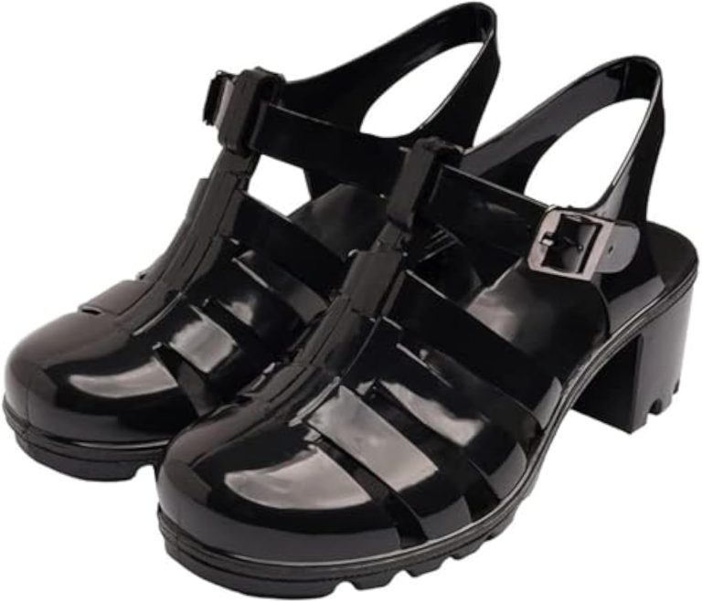 صندل بكعب عال بنمط ريترو للنساء من جيليز