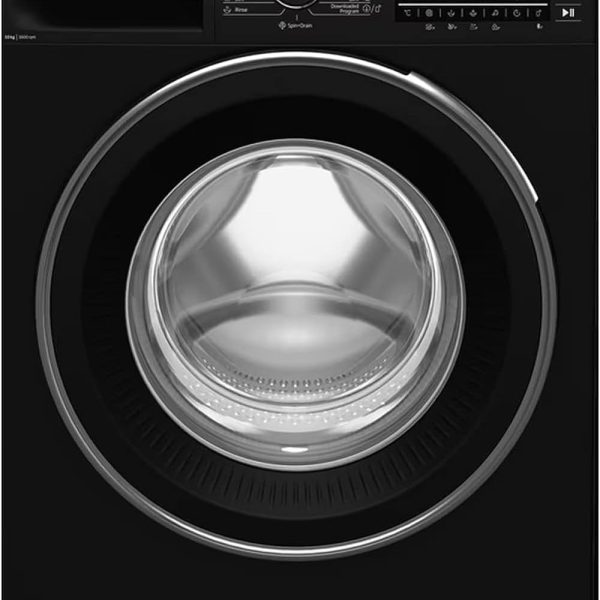 غسالة بيكو سعة 10 كجم بسرعة 1600 دورة في الدقيقة بشاشة رقمية لون اسود XL بباب وبخار وخاصية بلوتوث، تحميل أمامي، كيلوجرام