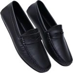 ⁦حذاء جلد كلاسيكي وكاجوال سهل الارتداء وخفيف الوزن للرجال - حذاء جلد طبى - حذاء رسمي أنيق ومريح - حذاء أسود⁩ - الصورة ⁦5⁩