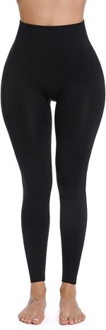 ⁦بنطلون ليجن عالي الخصر للنساء والبنات - مرونة عالية وناعم بألوان ، مثالي للأزياء اليومية واللياقة البدنية - يناسب وزن من 45 الى 100 كيلو من ميزة⁩ - الصورة ⁦2⁩