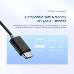 ⁦اورايمو سماعة اذن سلكية من هالو ايري مع قابس نوع سي، سماعات اذن ستيريو هاي فاي USB C مع ميكروفون وتحكم في مستوى الصوت، متوافقة مع الهواتف الذكية بمنافذ نوع C (أسود)⁩ - الصورة ⁦7⁩