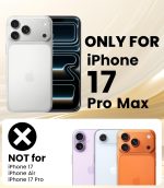 ⁦Dl3 Mobilak Case For iPhone 17 Pro Max 6.9 Inch, Crystal Clear Case [Not Yellowing] [Military Grade Drop Protection] Shockproof Protective Transparent Protective Slim Cover - Black⁩ - الصورة ⁦2⁩