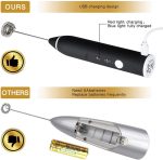 ⁦أداة خفق اللبن قابلة لاعادة الشحن وتعمل بـ3 سرعات - لصنع القهوة واللاتيه والكابتشينو مع مضرب اضافي للبيض⁩ - الصورة ⁦6⁩