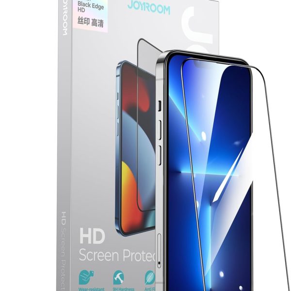 واقي شاشة كامل شفاف من الزجاج JR-Z24 لموبايل آيفون 15 برو ماكس من جوي رووم