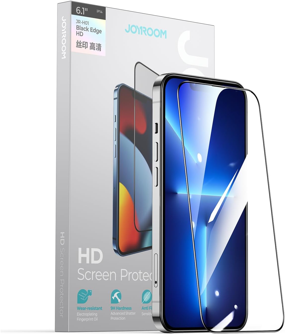 61FeD60oa8L._AC_SL1500_.jpg واقي شاشة كامل شفاف من الزجاج JR-Z24 لموبايل آيفون 15 برو ماكس من جوي رووم