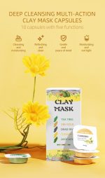 ⁦مجموعة قناع طين عضوي من 10 قطع-صندوق وجه الطين لبشرة حب الشباب والكركم والشاي الاخضر والوردي فاشون مانيا⁩ - الصورة ⁦2⁩